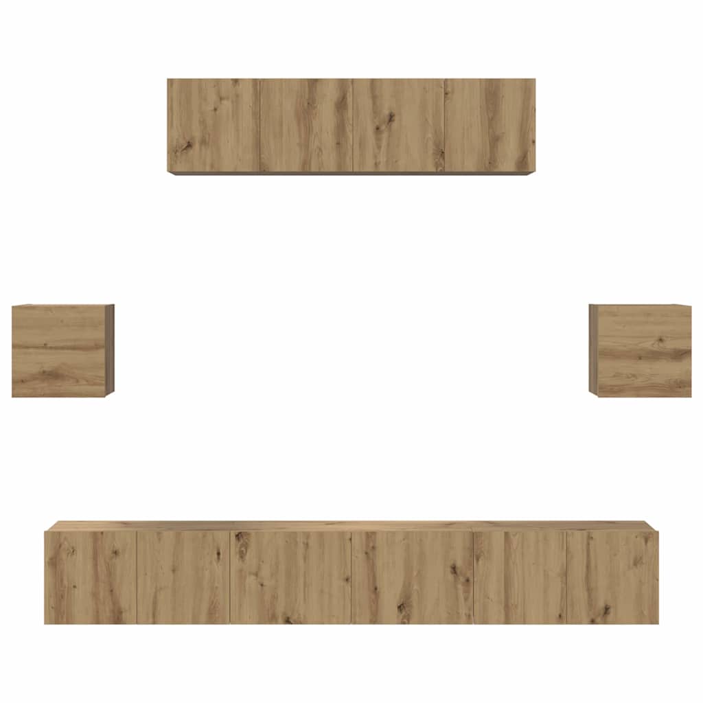 vidaXL Ensemble de meubles TV mural 7 pcs Chêne Artisan Bois d'ingénierie