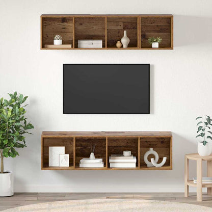 vidaXL Meuble TV mural 3 pcs Bois de récupération Bois d'ingénierie