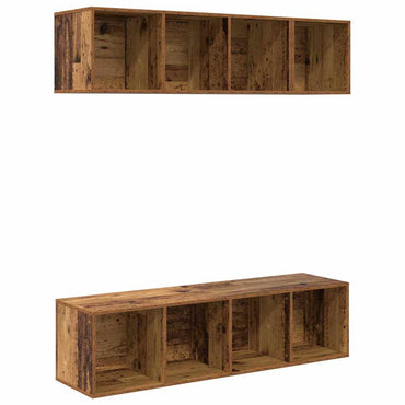 vidaXL Meuble TV mural 3 pcs Bois de récupération Bois d'ingénierie