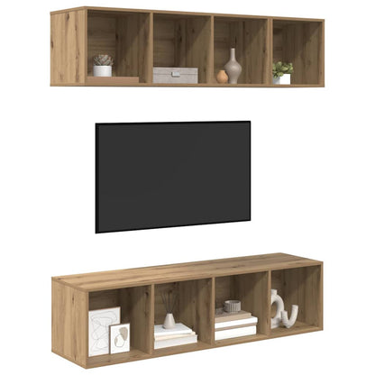 vidaXL Meuble TV mural 3 pcs Chêne artisan Aggloméré