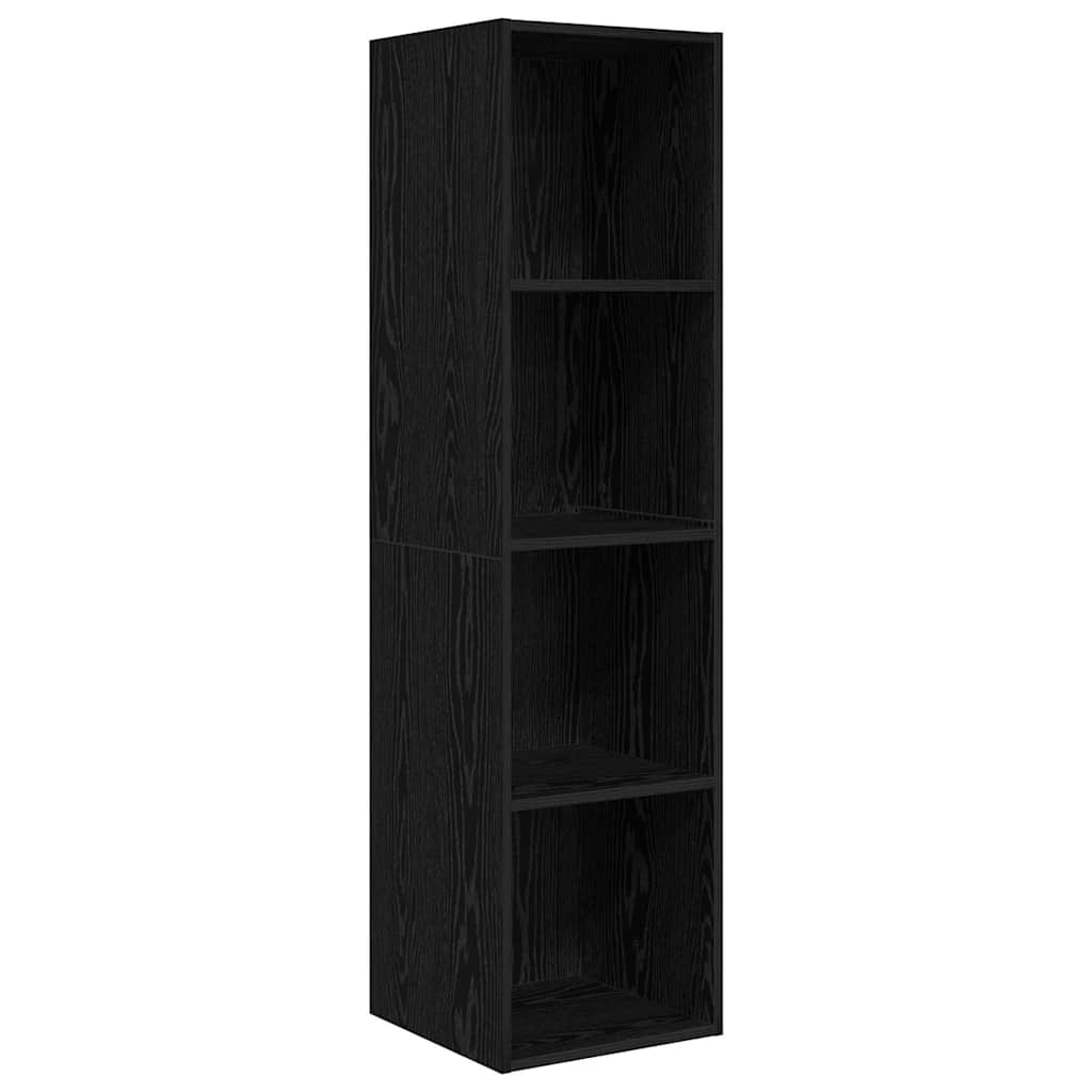 vidaXL Meuble TV 4 pcs Noir aspect chêne Aggloméré