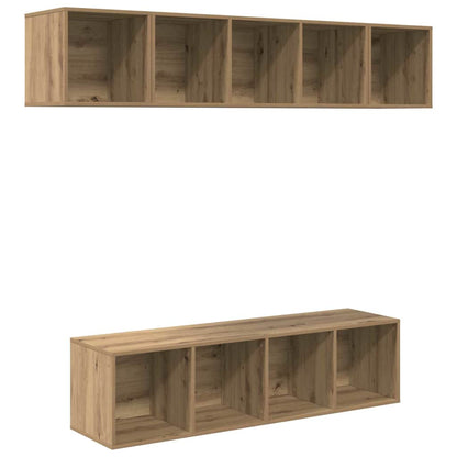 vidaXL Meuble TV mural 4 pcs Chêne artisan Matériau à base de bois