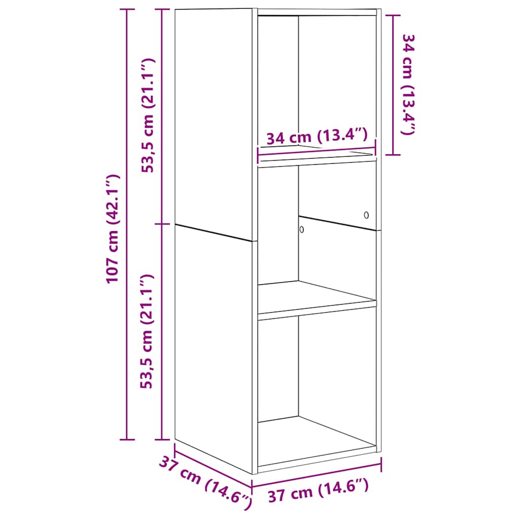 vidaXL Meuble TV mural 4 pcs Chêne artisan Matériau à base de bois