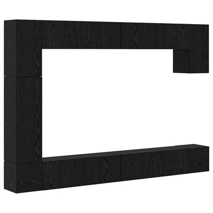 vidaXL TV-Schrankset 9 pcs Schwarz Eichen-Optik Holzwerkstoff