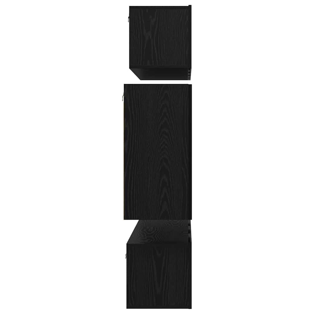 vidaXL Meuble TV 6 pcs Noir aspect chêne Aggloméré