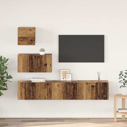 vidaXL Meuble TV mural 4 pcs Bois de récupération Bois d'ingénierie