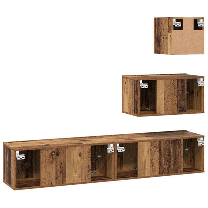 vidaXL Meuble TV mural 4 pcs Bois de récupération Bois d'ingénierie