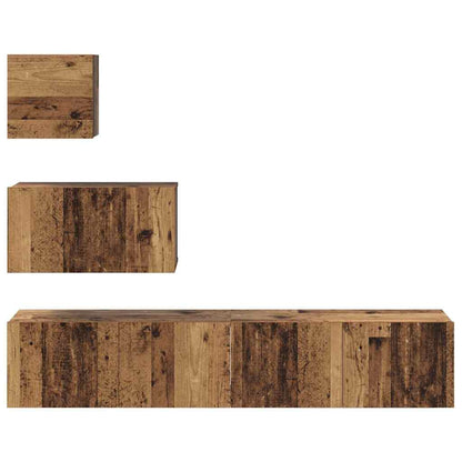 vidaXL Meuble TV mural 4 pcs Bois de récupération Bois d'ingénierie