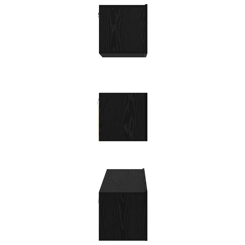 vidaXL Meuble TV 4 pcs Noir aspect chêne Aggloméré