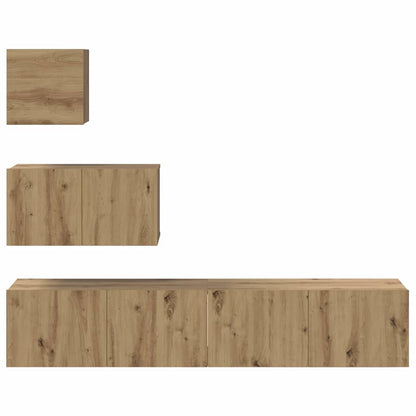 vidaXL Meuble TV mural 4 pcs Chêne artisanale Bois d'ingénierie