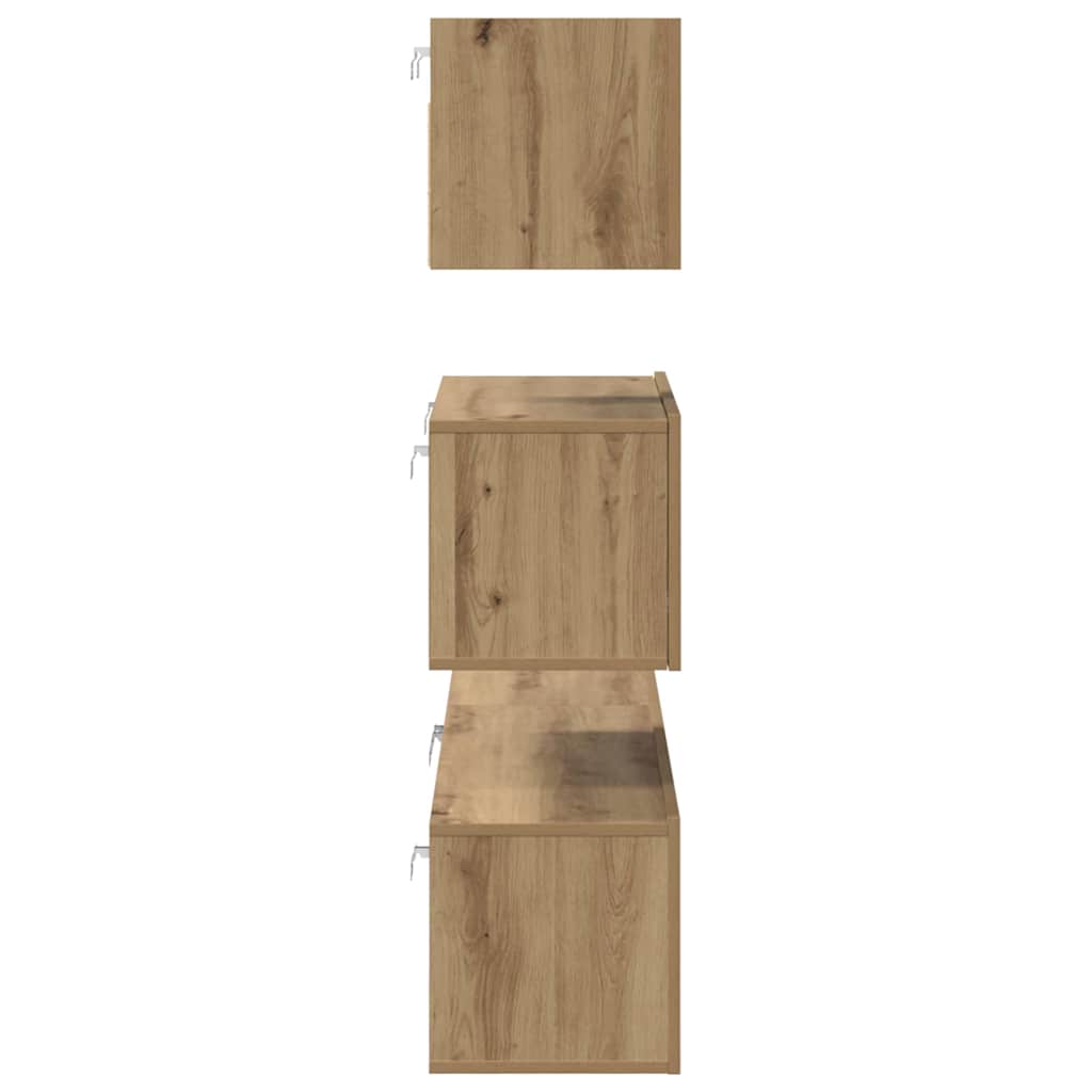 vidaXL Meuble TV mural 4 pcs Chêne artisanale Bois d'ingénierie