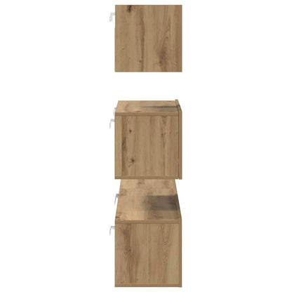 vidaXL Meuble TV mural 4 pcs Chêne artisanale Bois d'ingénierie
