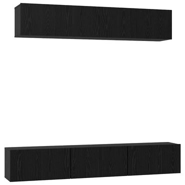 vidaXL Ensemble de meubles TV 6 pcs Noir aspect chêne Aggloméré