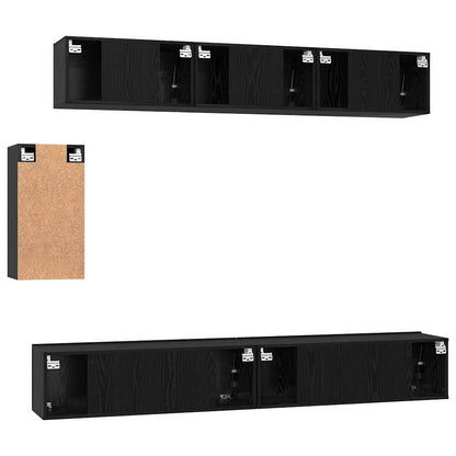 vidaXL Ensemble de meubles TV 6 pcs Noir aspect chêne Aggloméré