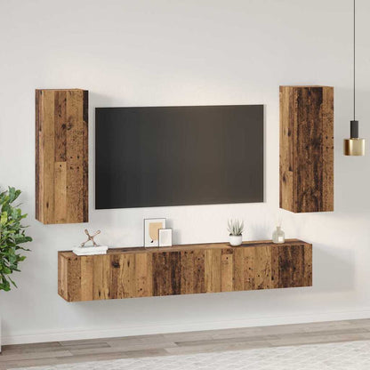 vidaXL Meuble TV mural 5 pcs bois de récupération composite