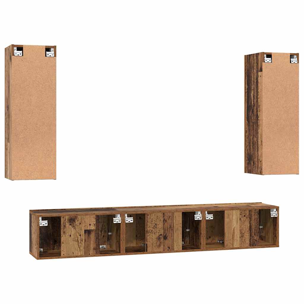 vidaXL Meuble TV mural 5 pcs bois de récupération composite