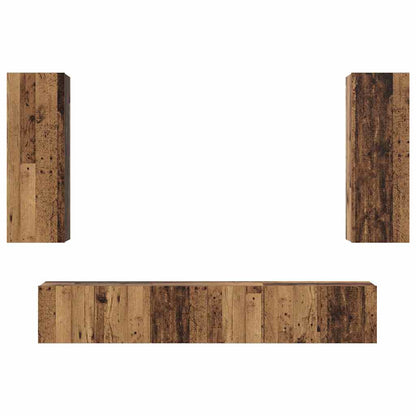 vidaXL Meuble TV mural 5 pcs bois de récupération composite