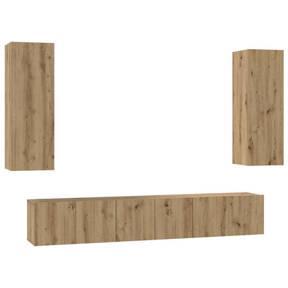 TV-Schrankset Wandmontiert 5 pcs Artisan-Eiche Holzwerkstoff