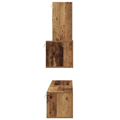 vidaXL Meuble TV mural 4 pcs, bois recyclé aggloméré