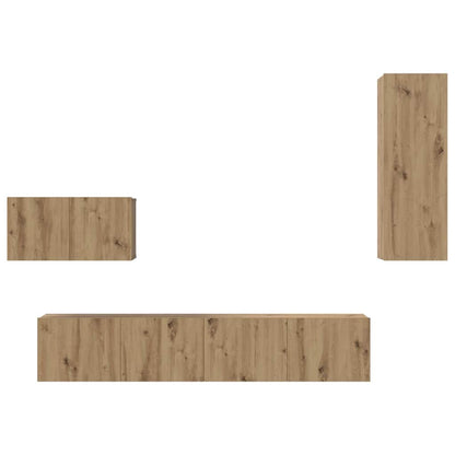 vidaXL Meuble TV mural 4 pcs Chêne artisanat Bois d'ingénierie