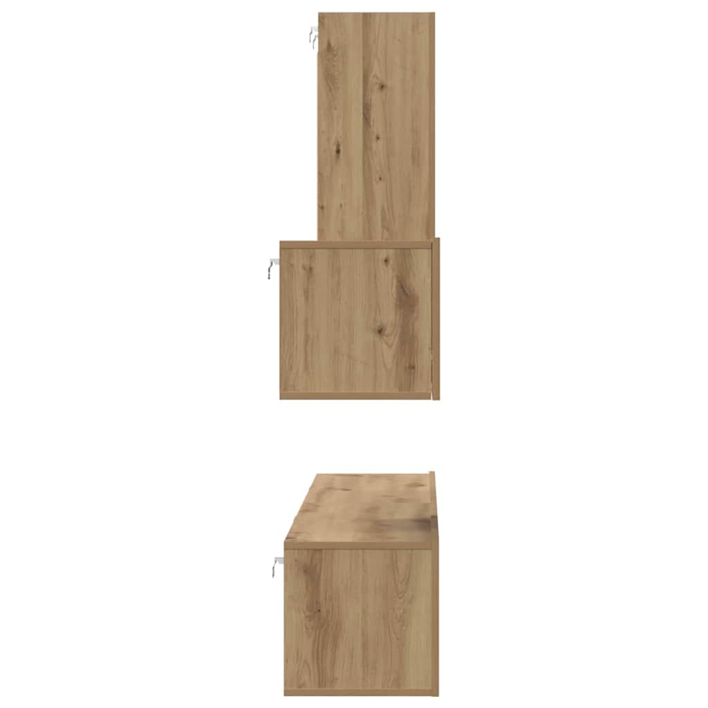 vidaXL Meuble TV mural 4 pcs Chêne artisanat Bois d'ingénierie