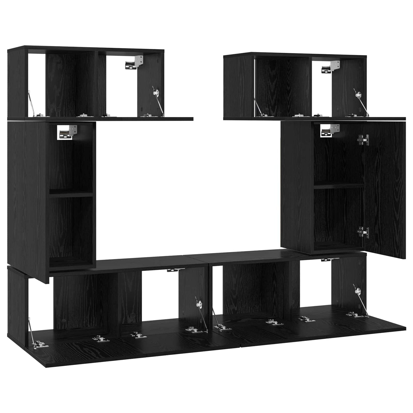 vidaXL Ensemble de meubles TV 6 pcs Noir aspect chêne Aggloméré