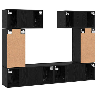 vidaXL Ensemble de meubles TV 6 pcs Noir aspect chêne Aggloméré