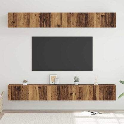 vidaXL Meuble TV mural 6 pcs Aggloméré effet vieux bois