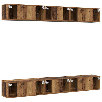vidaXL Meuble TV mural 6 pcs Aggloméré effet vieux bois