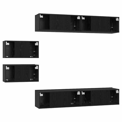 vidaXL Ensemble de Meubles TV 6 pcs Noir aspect Chêne Bois d'ingénierie