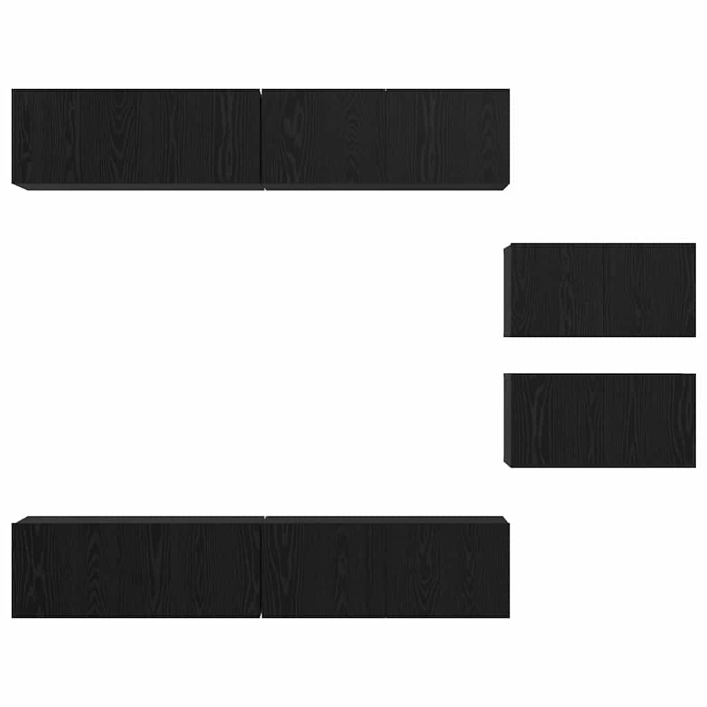 vidaXL Ensemble de Meubles TV 6 pcs Noir aspect Chêne Bois d'ingénierie