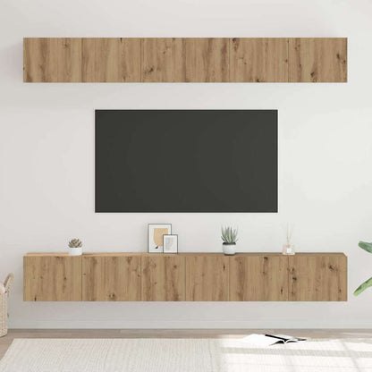 vidaXL Meuble TV mural 6 pcs Chêne artisanal Bois d'ingénierie
