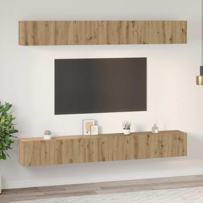 vidaXL Meuble TV mural 6 pcs Chêne artisanal Bois d'ingénierie
