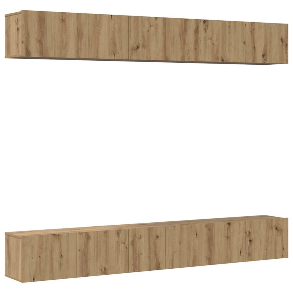 vidaXL Meuble TV mural 6 pcs Chêne artisanal Bois d'ingénierie