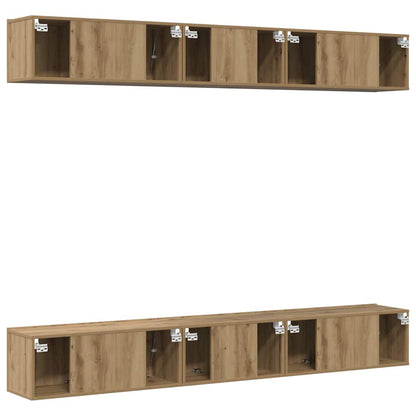 vidaXL Meuble TV mural 6 pcs Chêne artisanal Bois d'ingénierie