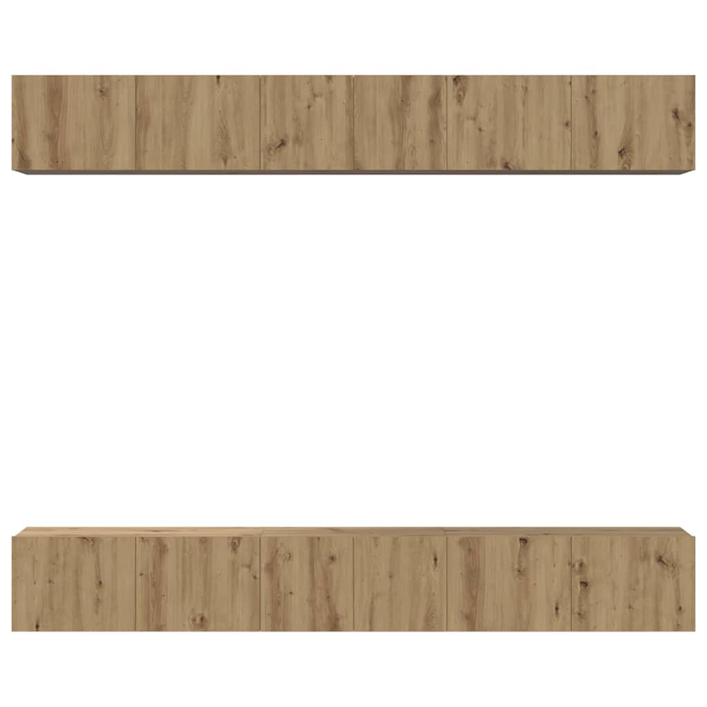 vidaXL Meuble TV mural 6 pcs Chêne artisanal Bois d'ingénierie