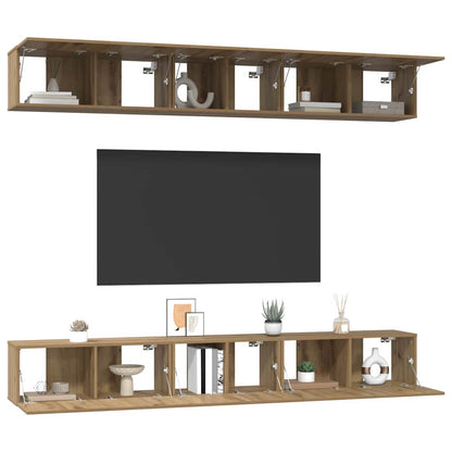 vidaXL Meuble TV mural 6 pcs Chêne artisanal Bois d'ingénierie