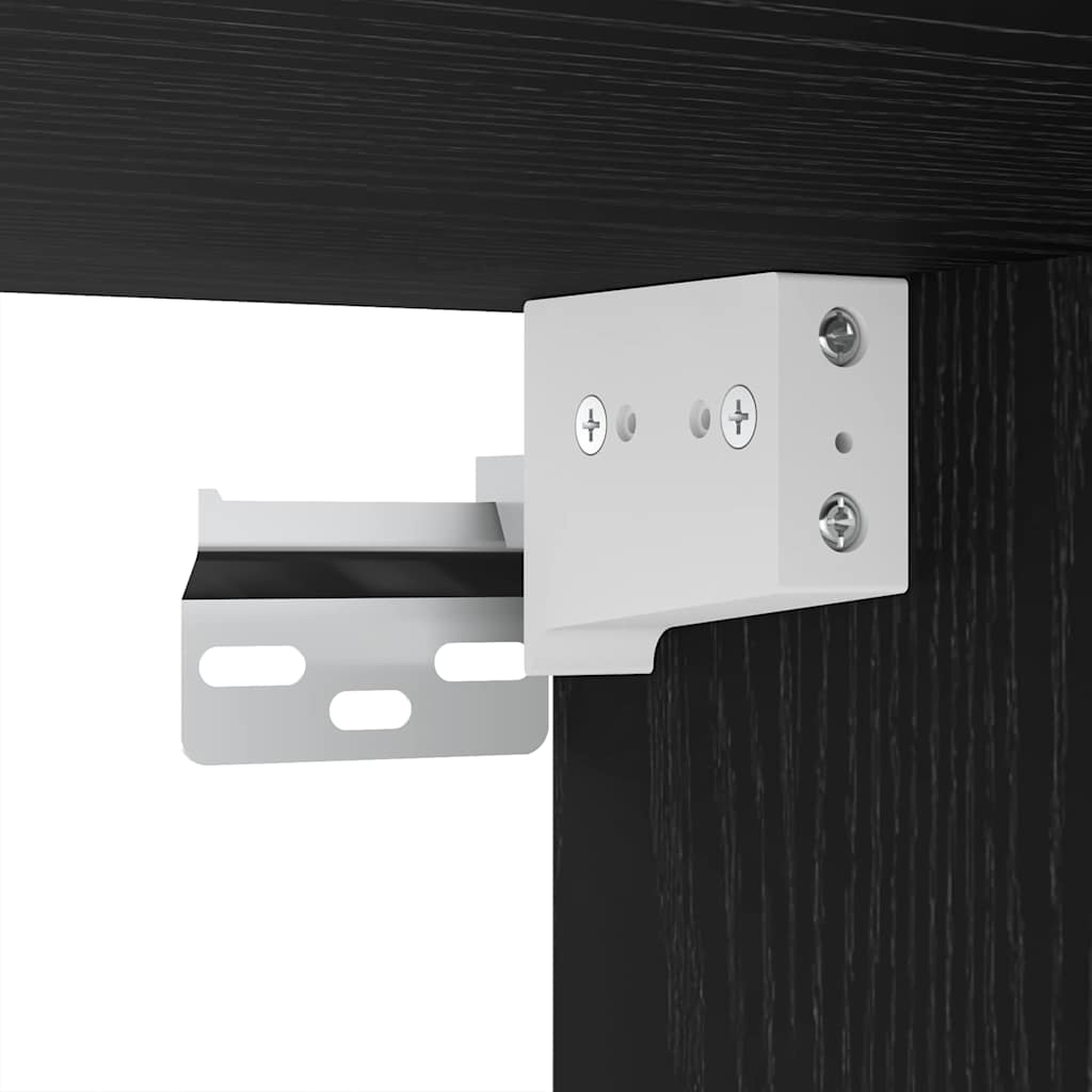 Wand-TV-Schrank 3 pcs Schwarz Eichen-Optik Holzwerkstoff