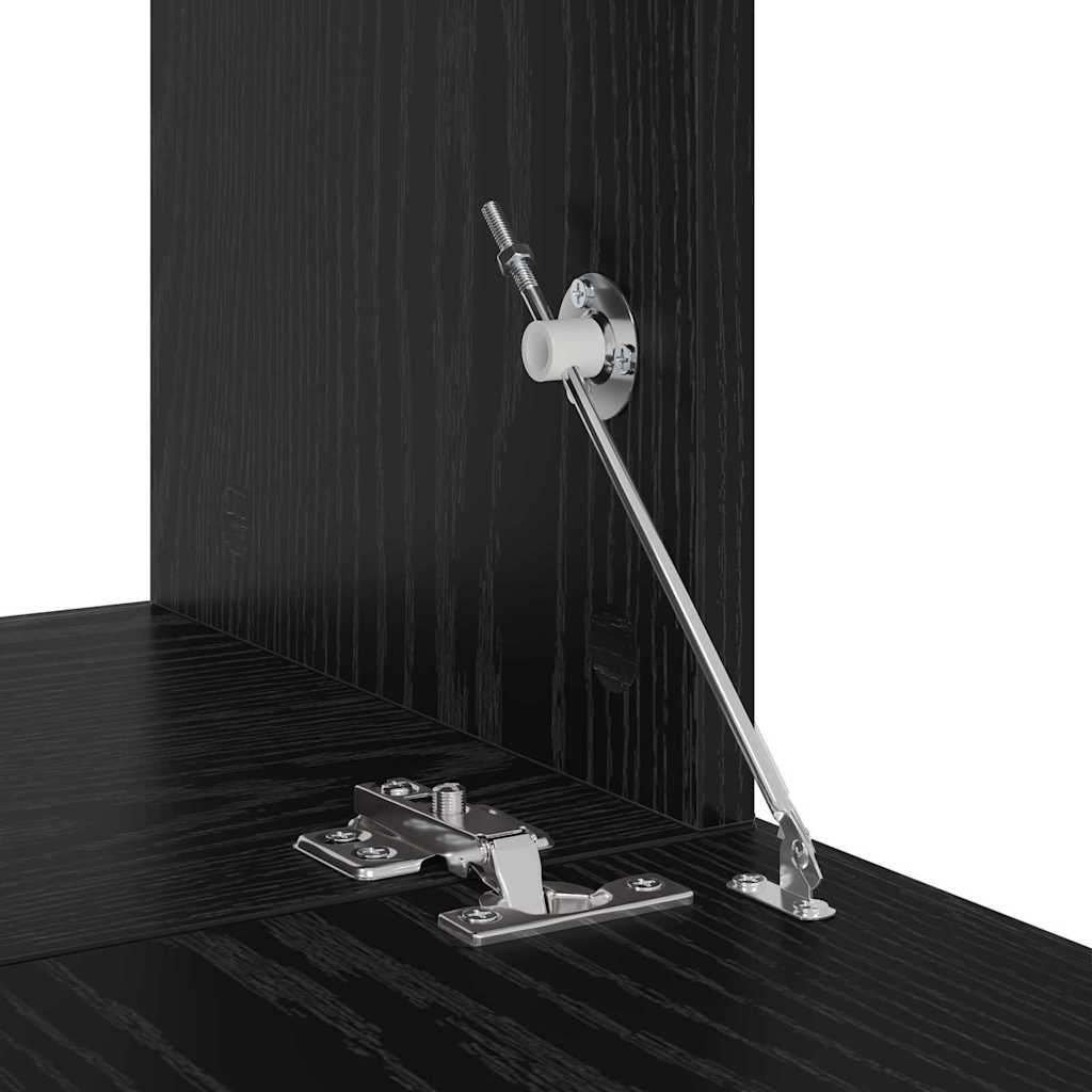 Wand-TV-Schrank 3 pcs Schwarz Eichen-Optik Holzwerkstoff