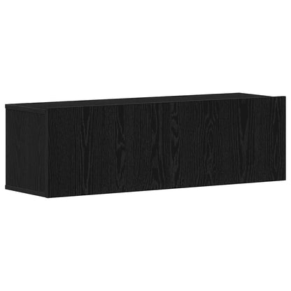 vidaXL Meuble TV 9 pcs Noir aspect chêne Aggloméré