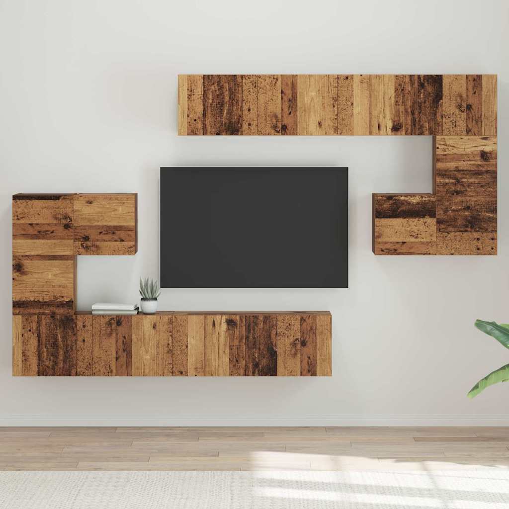 vidaXL Meubles TV Muraux 4 pcs Bois de Récupération Ingénierie