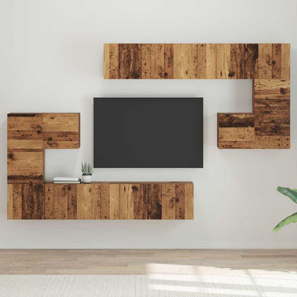 vidaXL Meubles TV Muraux 4 pcs Bois de Récupération Ingénierie