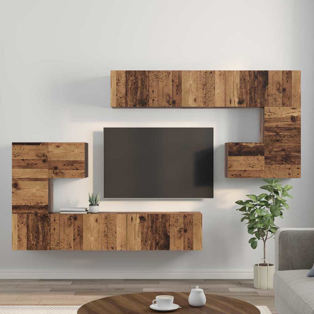 vidaXL Meubles TV Muraux 4 pcs Bois de Récupération Ingénierie