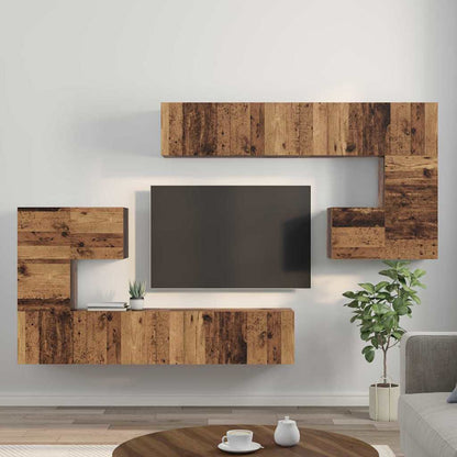 vidaXL Meubles TV Muraux 4 pcs Bois de Récupération Ingénierie