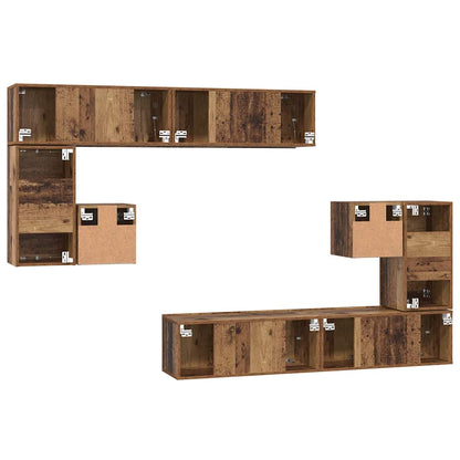 vidaXL Meubles TV Muraux 4 pcs Bois de Récupération Ingénierie
