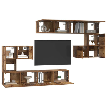 vidaXL Meubles TV Muraux 4 pcs Bois de Récupération Ingénierie