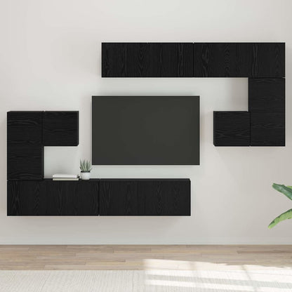 vidaXL Meubles TV 4 pcs Noir Aspect chêne Bois d'ingénierie