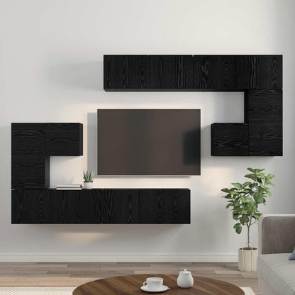 vidaXL Meubles TV 4 pcs Noir Aspect chêne Bois d'ingénierie