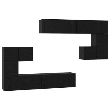 vidaXL Meubles TV 4 pcs Noir Aspect chêne Bois d'ingénierie