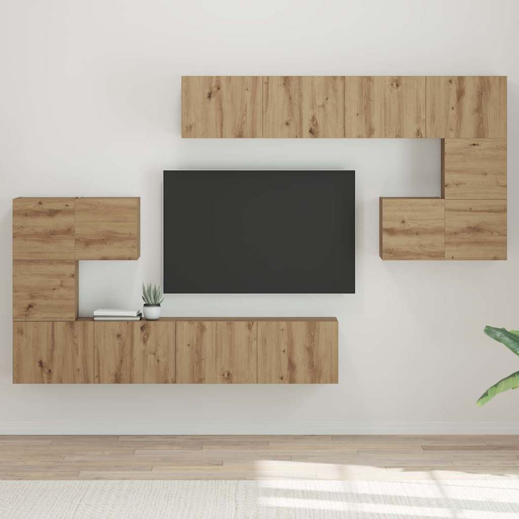 vidaXL Meubles TV muraux 4 pcs Chêne artisan Bois d'ingénierie